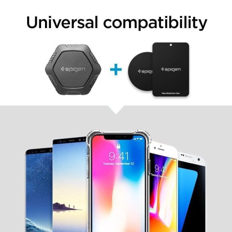 Uchwyt na telefon Spigen QS24 do slotu CD w samochodzie magnetyczny - czarny Uchwyt na telefon Spigen QS24 do slotu CD w samochodzie magnetyczny - czarny