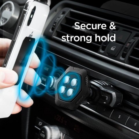 Uchwyt na telefon Spigen QS24 do slotu CD w samochodzie magnetyczny - czarny Uchwyt na telefon Spigen QS24 do slotu CD w samochodzie magnetyczny - czarny