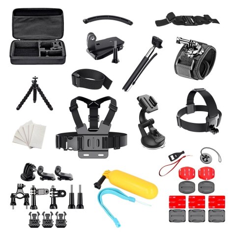 Zestaw 50 w 1 akcesoria do kamer sportowych GoPro SJCAM Zestaw 50 w 1 akcesoria do kamer sportowych GoPro SJCAM