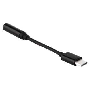 Adapter przejściówka z USB Typ C na gniazdo audio 3.5 mini jack czarny