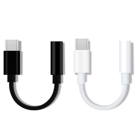 Adapter przejściówka z USB Typ C na gniazdo audio 3.5 mini jack czarny Adapter przejściówka z USB Typ C na gniazdo audio 3.5 mini jack czarny