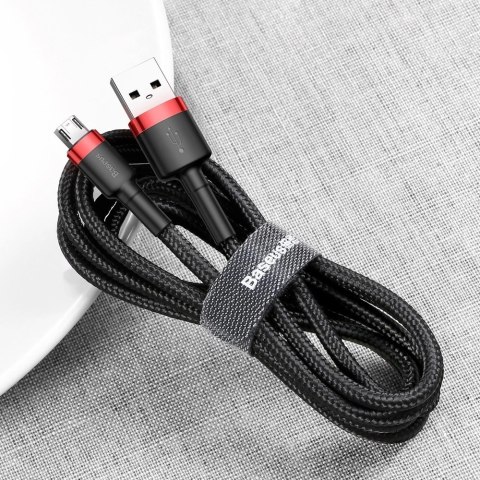 Baseus Cafule Cable wytrzymały nylonowy kabel przewód USB / micro USB 2A 3M czarno-czerwony (CAMKLF-H91) Baseus Cafule Cable wytrzymały nylonowy kabel przewód USB / micro USB 2A 3M czarno-czerwony (CAMKLF-H91)