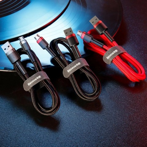 Baseus Cafule Cable wytrzymały nylonowy kabel przewód USB / micro USB 2A 3M czarno-czerwony (CAMKLF-H91) Baseus Cafule Cable wytrzymały nylonowy kabel przewód USB / micro USB 2A 3M czarno-czerwony (CAMKLF-H91)