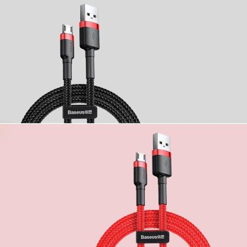 Baseus Cafule Cable wytrzymały nylonowy kabel przewód USB / micro USB 2A 3M czarno-czerwony (CAMKLF-H91) Baseus Cafule Cable wytrzymały nylonowy kabel przewód USB / micro USB 2A 3M czarno-czerwony (CAMKLF-H91)
