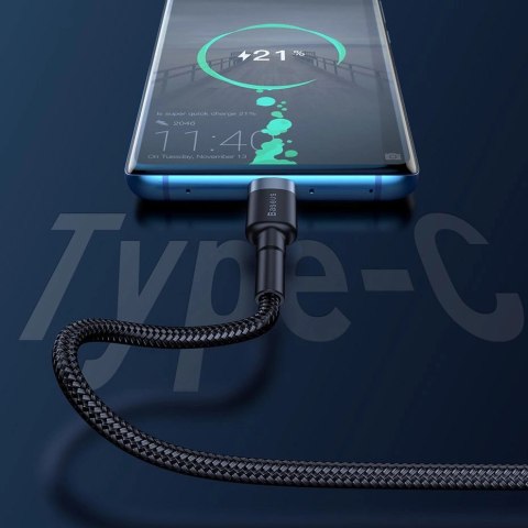 Baseus Cafule kabel przewód USB Typ C SuperCharge 40W Quick Charge 3.0 QC 3.0 1m szaro-czarny (CATKLF-PG1) Baseus Cafule kabel przewód USB Typ C SuperCharge 40W Quick Charge 3.0 QC 3.0 1m szaro-czarny (CATKLF-PG1)