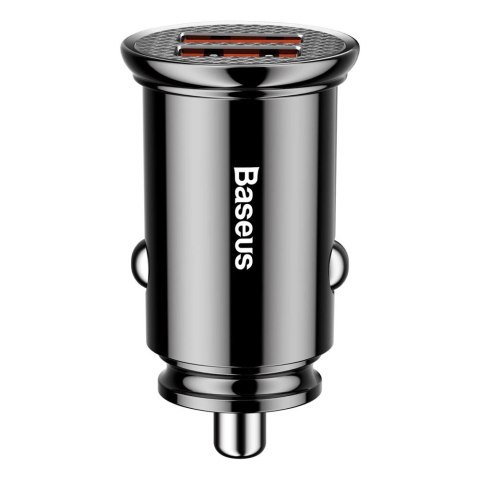 Baseus Circular inteligentna ładowarka samochodowa 2x USB QC3.0 Quick Charge 3.0 SCP AFC 30W czarny (CCALL-YD01) Baseus Circular inteligentna ładowarka samochodowa 2x USB QC3.0 Quick Charge 3.0 SCP AFC 30W czarny (CCALL-YD01)