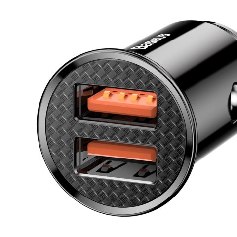 Baseus Circular inteligentna ładowarka samochodowa 2x USB QC3.0 Quick Charge 3.0 SCP AFC 30W czarny (CCALL-YD01) Baseus Circular inteligentna ładowarka samochodowa 2x USB QC3.0 Quick Charge 3.0 SCP AFC 30W czarny (CCALL-YD01)
