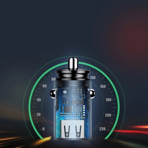 Baseus Circular inteligentna ładowarka samochodowa 2x USB QC3.0 Quick Charge 3.0 SCP AFC 30W czarny (CCALL-YD01) Baseus Circular inteligentna ładowarka samochodowa 2x USB QC3.0 Quick Charge 3.0 SCP AFC 30W czarny (CCALL-YD01)
