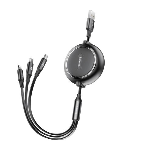 Baseus Golden Loop rozwijany kabel 3w1 USB - micro USB / Lightning / USB-C 3.5A 35cm - 120cm czarny (CAMLT-JH01) Baseus Golden Loop rozwijany kabel 3w1 USB - micro USB / Lightning / USB-C 3.5A 35cm - 120cm czarny (CAMLT-JH01)