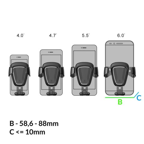 Baseus Gravity Car Mount grawitacyjny uchwyt samochodowy na kratkę wentylacyjną nawiew na telefon 4-6" czarny (SUYL-01) Baseus Gravity Car Mount grawitacyjny uchwyt samochodowy na kratkę wentylacyjną nawiew na telefon 4-6" czarny (SUYL-01)