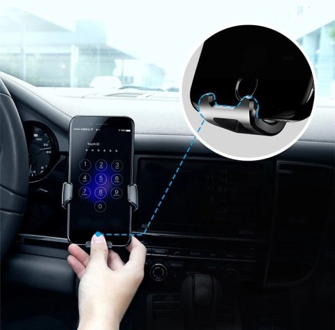 Baseus Gravity Car Mount grawitacyjny uchwyt samochodowy na kratkę wentylacyjną nawiew na telefon 4-6" czarny (SUYL-01) Baseus Gravity Car Mount grawitacyjny uchwyt samochodowy na kratkę wentylacyjną nawiew na telefon 4-6" czarny (SUYL-01)