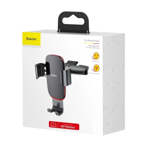 Baseus Metal Age Gravity Car Mount metalowy samochodowy uchwyt grawitacyjny na slot CD czarny (SUYL-J01) Baseus Metal Age Gravity Car Mount metalowy samochodowy uchwyt grawitacyjny na slot CD czarny (SUYL-J01)