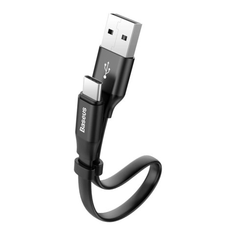 Baseus Nimble płaski kabel przewód USB / USB-C z uchwytem 2A 0,23M czarny (CATMBJ-01) Baseus Nimble płaski kabel przewód USB / USB-C z uchwytem 2A 0,23M czarny (CATMBJ-01)