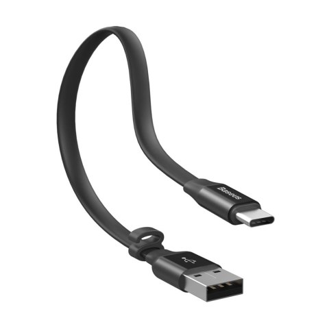 Baseus Nimble płaski kabel przewód USB / USB-C z uchwytem 2A 0,23M czarny (CATMBJ-01) Baseus Nimble płaski kabel przewód USB / USB-C z uchwytem 2A 0,23M czarny (CATMBJ-01)