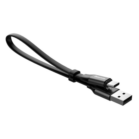 Baseus Nimble płaski kabel przewód USB / USB-C z uchwytem 2A 0,23M czarny (CATMBJ-01) Baseus Nimble płaski kabel przewód USB / USB-C z uchwytem 2A 0,23M czarny (CATMBJ-01)