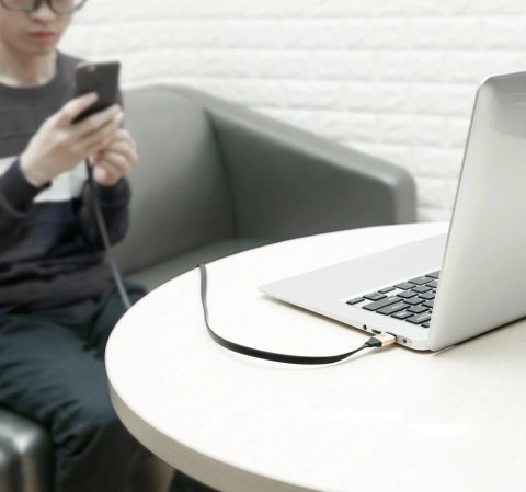 Baseus Nimble płaski kabel przewód USB / USB-C z uchwytem 2A 0,23M czarny (CATMBJ-01) Baseus Nimble płaski kabel przewód USB / USB-C z uchwytem 2A 0,23M czarny (CATMBJ-01)