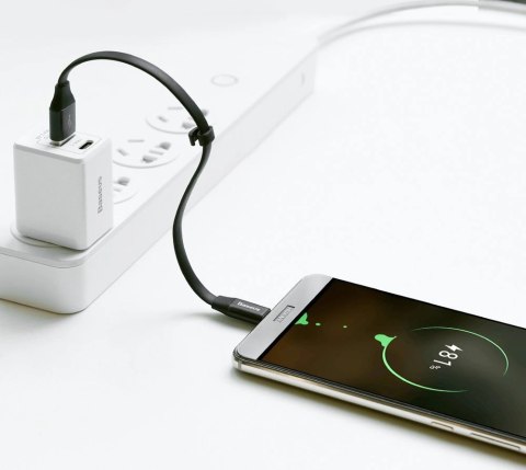 Baseus Nimble płaski kabel przewód USB / USB-C z uchwytem 2A 0,23M czarny (CATMBJ-01) Baseus Nimble płaski kabel przewód USB / USB-C z uchwytem 2A 0,23M czarny (CATMBJ-01)
