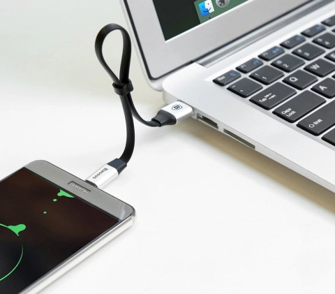 Baseus Nimble płaski kabel przewód USB / USB-C z uchwytem 2A 0,23M czarny (CATMBJ-01) Baseus Nimble płaski kabel przewód USB / USB-C z uchwytem 2A 0,23M czarny (CATMBJ-01)