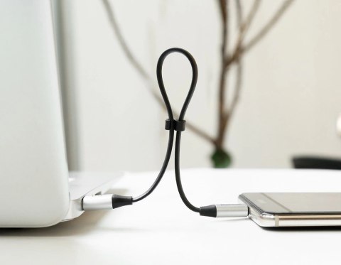 Baseus Nimble płaski kabel przewód USB / USB-C z uchwytem 2A 0,23M czarny (CATMBJ-01) Baseus Nimble płaski kabel przewód USB / USB-C z uchwytem 2A 0,23M czarny (CATMBJ-01)