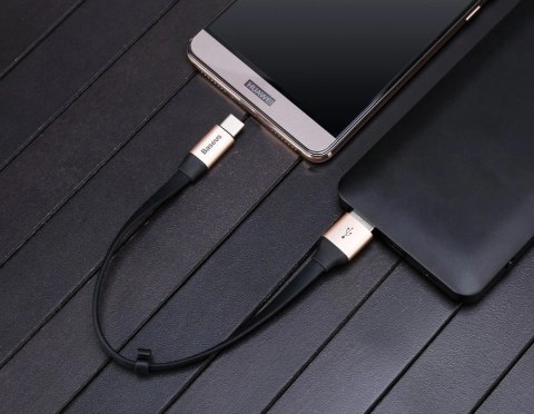 Baseus Nimble płaski kabel przewód USB / USB-C z uchwytem 2A 0,23M czarny (CATMBJ-01) Baseus Nimble płaski kabel przewód USB / USB-C z uchwytem 2A 0,23M czarny (CATMBJ-01)
