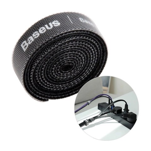 Baseus Rainbow Circle hook and loop Straps - taśma rzepowa rzep organizer kabli 1m czarny (ACMGT-E01) Baseus Rainbow Circle hook and loop Straps - taśma rzepowa rzep organizer kabli 1m czarny (ACMGT-E01)