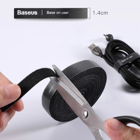 Baseus Rainbow Circle hook and loop Straps - taśma rzepowa rzep organizer kabli 1m czarny (ACMGT-E01) Baseus Rainbow Circle hook and loop Straps - taśma rzepowa rzep organizer kabli 1m czarny (ACMGT-E01)