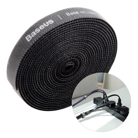 Baseus Rainbow Circle hook and loop Straps - taśma rzepowa rzep organizer kabli 3m czarny (ACMGT-F01) Baseus Rainbow Circle hook and loop Straps - taśma rzepowa rzep organizer kabli 3m czarny (ACMGT-F01)