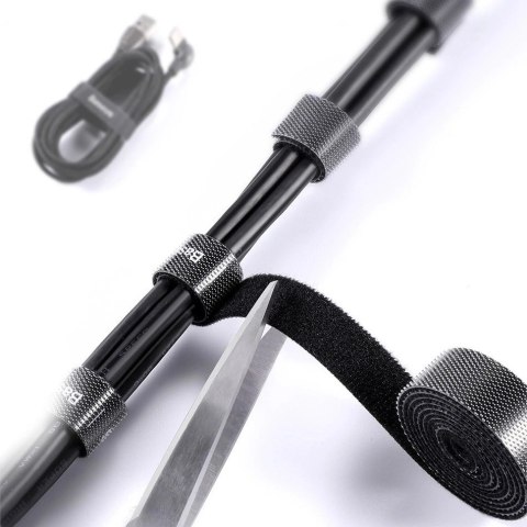 Baseus Rainbow Circle hook and loop Straps - taśma rzepowa rzep organizer kabli 3m czarny (ACMGT-F01) Baseus Rainbow Circle hook and loop Straps - taśma rzepowa rzep organizer kabli 3m czarny (ACMGT-F01)