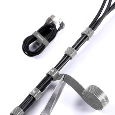 Baseus Rainbow Circle hook and loop Straps - taśma rzepowa rzep organizer kabli 3m szary(ACMGT-F0G) Baseus Rainbow Circle hook and loop Straps - taśma rzepowa rzep organizer kabli 3m szary(ACMGT-F0G)
