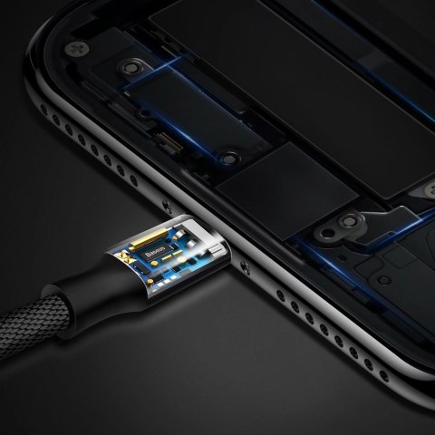 Baseus Yiven kabel przewód w materiałowym oplocie USB / Lightning 1,2M czarny (CALYW-01) Baseus Yiven kabel przewód w materiałowym oplocie USB / Lightning 1,2M czarny (CALYW-01)