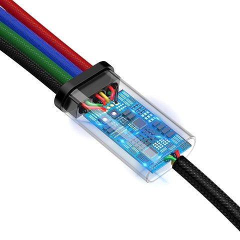 Baseus kabel przewód USB 4w1 2x Lightning / USB Typ C / micro USB w nylonowym oplocie 3.5A 1.2m czarny (CA1T4-A01) Baseus kabel przewód USB 4w1 2x Lightning / USB Typ C / micro USB w nylonowym oplocie 3.5A 1.2m czarny (CA1T4-A01)