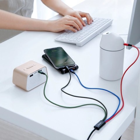 Baseus kabel przewód USB 4w1 Lightning / 2x USB Typ C / micro USB w nylonowym oplocie 3.5A 1.2m czarny (CA1T4-B01) Baseus kabel przewód USB 4w1 Lightning / 2x USB Typ C / micro USB w nylonowym oplocie 3.5A 1.2m czarny (CA1T4-B01)