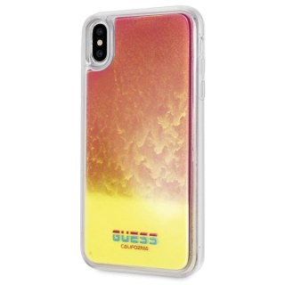 Guess GUHCI65GLCPI iPhone Xs Max różowy /pink hard case California Glow in the dark