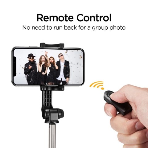Selfie stick Spigen S540W Bluetooth z tripodem - czarny