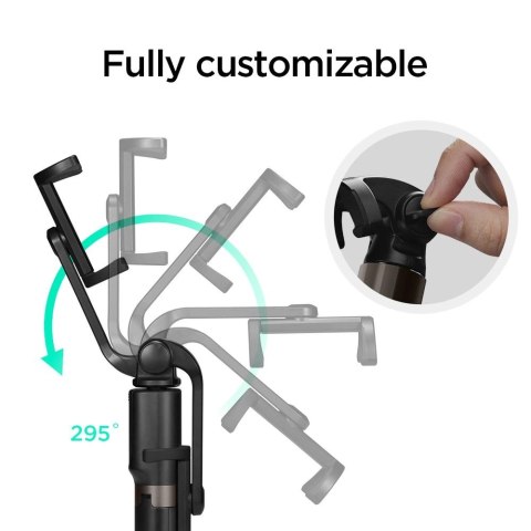 Selfie stick Spigen S540W Bluetooth z tripodem - czarny