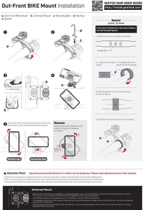 Uchwyt Spigen Gearlock MF100 na mostek rowerowy - czarny Uchwyt Spigen Gearlock MF100 na mostek rowerowy - czarny