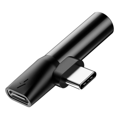 Baseus Audio Converter L41 adapter przejściówka ze złącza USB-C na port USB-C + gniazdo słuchawkowe 3,5 mm czarny (CATL41-01) Baseus Audio Converter L41 adapter przejściówka ze złącza USB-C na port USB-C + gniazdo słuchawkowe 3,5 mm czarny (CATL41-01)