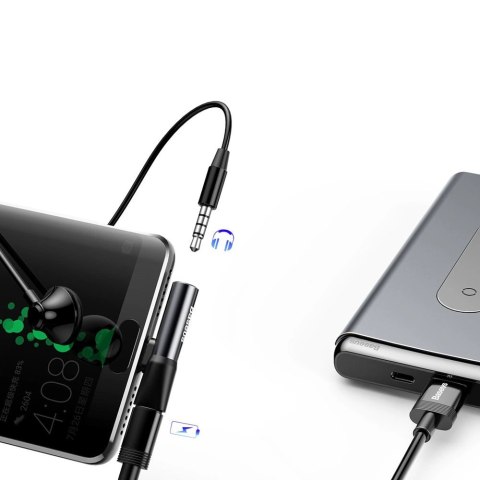 Baseus Audio Converter L41 adapter przejściówka ze złącza USB-C na port USB-C + gniazdo słuchawkowe 3,5 mm czarny (CATL41-01) Baseus Audio Converter L41 adapter przejściówka ze złącza USB-C na port USB-C + gniazdo słuchawkowe 3,5 mm czarny (CATL41-01)