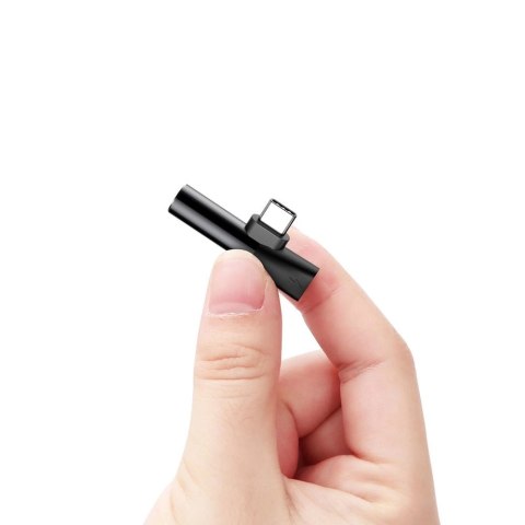 Baseus Audio Converter L41 adapter przejściówka ze złącza USB-C na port USB-C + gniazdo słuchawkowe 3,5 mm czarny (CATL41-01) Baseus Audio Converter L41 adapter przejściówka ze złącza USB-C na port USB-C + gniazdo słuchawkowe 3,5 mm czarny (CATL41-01)