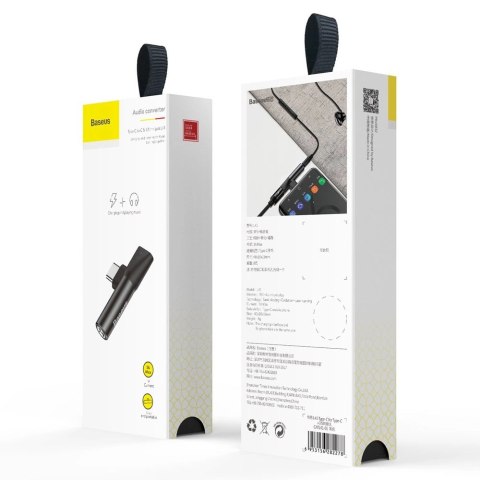 Baseus Audio Converter L41 adapter przejściówka ze złącza USB-C na port USB-C + gniazdo słuchawkowe 3,5 mm czarny (CATL41-01) Baseus Audio Converter L41 adapter przejściówka ze złącza USB-C na port USB-C + gniazdo słuchawkowe 3,5 mm czarny (CATL41-01)