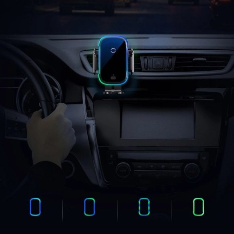 Baseus automatyczny elektryczny uchwyt samochodowy bezprzewodowa ładowarka Qi 15W czarny (WXHW03-01) Baseus automatyczny elektryczny uchwyt samochodowy bezprzewodowa ładowarka Qi 15W czarny (WXHW03-01)