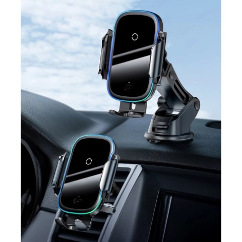 Baseus automatyczny elektryczny uchwyt samochodowy bezprzewodowa ładowarka Qi 15W czarny (WXHW03-01) Baseus automatyczny elektryczny uchwyt samochodowy bezprzewodowa ładowarka Qi 15W czarny (WXHW03-01)