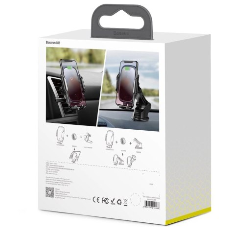 Baseus automatyczny elektryczny uchwyt samochodowy bezprzewodowa ładowarka Qi 15W czarny (WXHW03-01) Baseus automatyczny elektryczny uchwyt samochodowy bezprzewodowa ładowarka Qi 15W czarny (WXHW03-01)