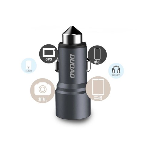 Dudao ładowarka samochodowa 2x USB 3.1A szary (R5 grey) Dudao ładowarka samochodowa 2x USB 3.1A szary (R5 grey)
