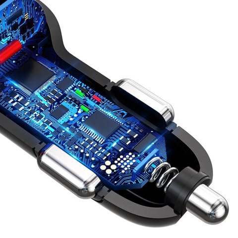 Dudao ładowarka samochodowa szybkie ładowanie Quick Charge 3.0 QC3.0 2.4A 18W 3x USB czarny (R7S black) Dudao ładowarka samochodowa szybkie ładowanie Quick Charge 3.0 QC3.0 2.4A 18W 3x USB czarny (R7S black)