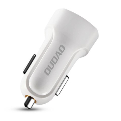 Dudao zestaw samochodowa ładowarka 2x USB 2.4A + kabel przewód USB 3w1 Lightning / Typ C / micro USB biały (R7 white) Dudao zestaw samochodowa ładowarka 2x USB 2.4A + kabel przewód USB 3w1 Lightning / Typ C / micro USB biały (R7 white)