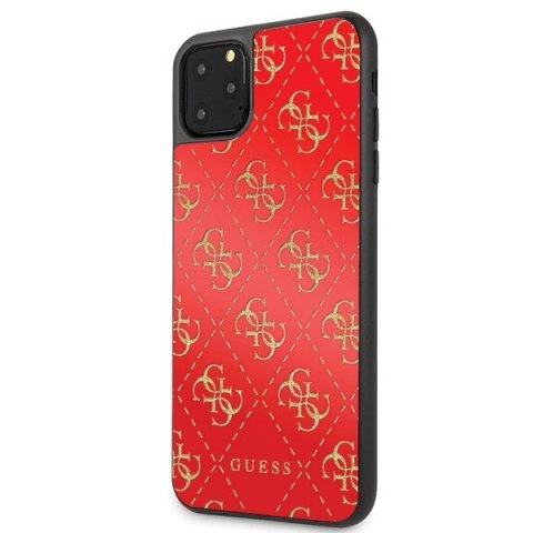 Etui Guess 4G Double Layer Glitter na iPhone 11 Pro Max - czerwone Etui Guess 4G Double Layer Glitter na iPhone 11 Pro Max - czerwone