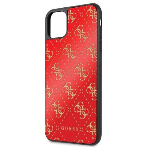 Etui Guess 4G Double Layer Glitter na iPhone 11 Pro Max - czerwone Etui Guess 4G Double Layer Glitter na iPhone 11 Pro Max - czerwone