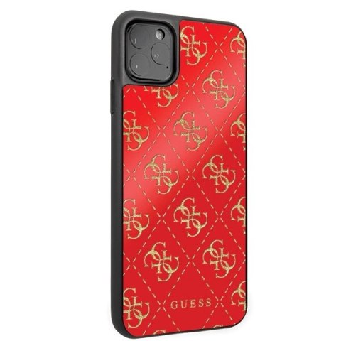 Etui Guess 4G Double Layer Glitter na iPhone 11 Pro Max - czerwone Etui Guess 4G Double Layer Glitter na iPhone 11 Pro Max - czerwone