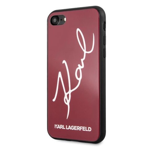 Etui Karl Lagerfeld Signature Glitter na iPhone 7 / 8 / SE 2020 / SE 2022 - czerwone Etui Karl Lagerfeld Signature Glitter na iPhone 7 / 8 / SE 2020 / SE 2022 - czerwone